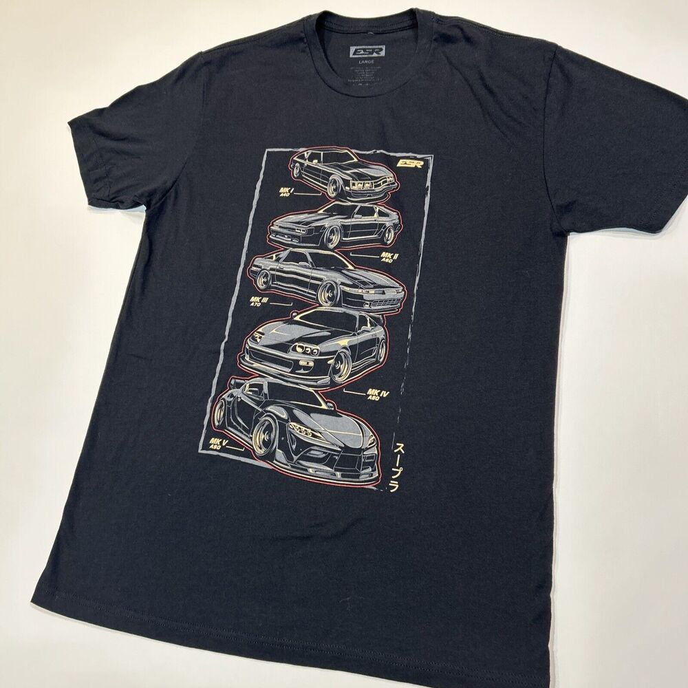 ESR Racing Shirt Adult Large Black MK Car Auto Racing Tee Logo Men - Picture 3 of 12